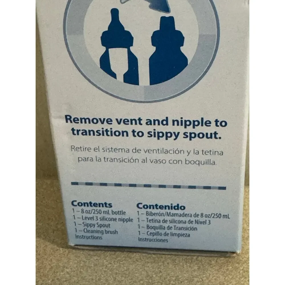 Dr. Brown's Natural Flow Anti-Colic Options+ Narrow Sippy Bottle Starter Kit 8oz